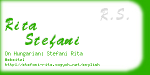 rita stefani business card